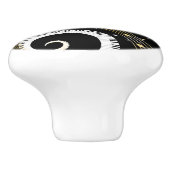 モノグラムのピアノ鍵および音符 セラミックノブ (側面)