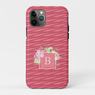 モノグラムのピガーリーンク&ピンクコーラルフローラ iPhone 11 PROケース