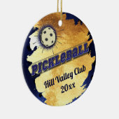 モノグラムのピクルスの球のスターバストのエレガントでフェイクな金ゴールド セラミックオーナメント (右)