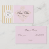 モノグラムのピンクおよび金ゴールドのDamakの名刺 名刺 (正面/裏面)