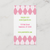 モノグラムのピンクのアーガイル柄のな名刺 名刺 (裏面)