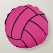 モノグラムのピンクのバレーボールの円形の装飾用クッション ラウンドクッション (裏面)