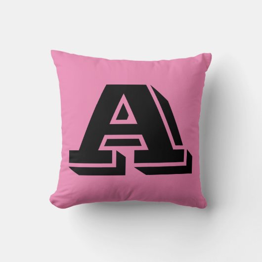 モノグラムのピンクの枕を手紙 クッション (正面)