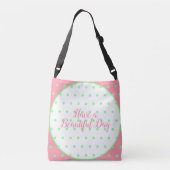 モノグラムのピンクの真新しい緑の水玉模様 クロスボディバッグ (裏面)