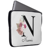 モノグラムのピンクボガーリーホフローライニシャルN ラップトップスリーブ (正面右)