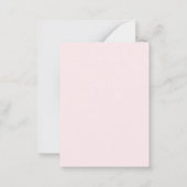 モノグラムのピンク水彩バラ花フローラ ノートカード (裏面)