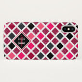 モノグラムのピンク紫の幾何ガーリーパターン Case-Mate iPhoneケース (裏面(横))