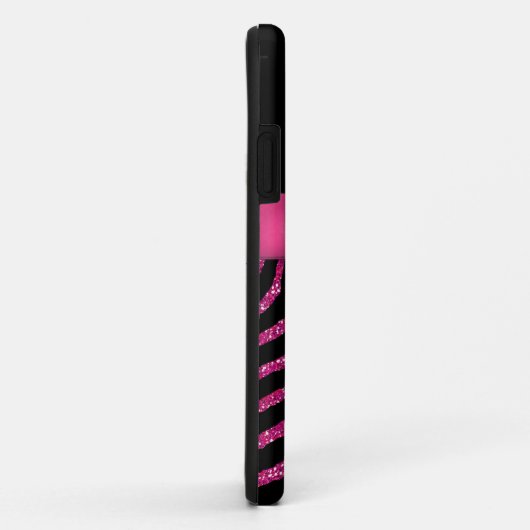 モノグラムのピンク、黒いグリッターのシマウマのiPhone 5の箱 Case-Mate iPhoneケース (裏面/右)