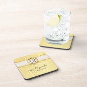 モノグラムのファンシーなヴィンテージの金ゴールドのコースターセット コースター (右側)