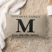 モノグラムのフェイクなリネンバーラップの素朴な上品のイニシャルの突起 ランバークッション (ブランケット)