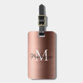 モノグラムのフェイクバラ金ゴールドメタリックテクスチャ ラゲッジタグ (正面縦)