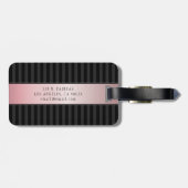 モノグラムのフェイクバラ金ゴールド |黒とグレーのストライプ ラゲッジタグ (裏面横)