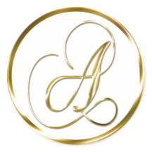 モノグラムのフェイク金ゴールド封筒または好意シール