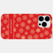 モノグラムのフェスティバルレッドクリスマススノーフレーク Case-Mate iPhoneケース (裏面 (横))