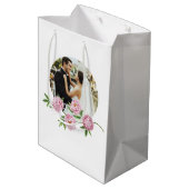 モノグラムのフォトウォーターカラーピンク牡丹抱き枕 ミディアムペーパーバッグ (裏面アングル)