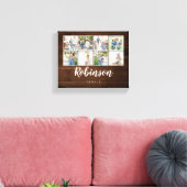 モノグラムのフォトファミリーコラージュ素朴ウッド キャンバスプリント (インサイチュ (リビング))