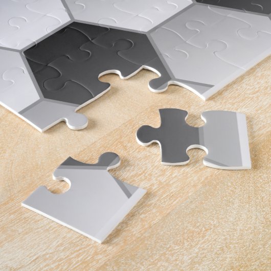 モノグラムのフットボールのサッカー競技場の球のスポーツの緑 ジグソーパズル (側面)