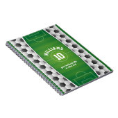 モノグラムのフットボールのサッカー競技場の球のスポーツの緑 ノートブック (右側)