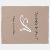 モノグラムのフリースブランケット結婚，贈り物 フリースブランケット (正面(横))