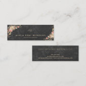 モノグラムのフローラエレガントチョークウェディングプランナー スキニー名刺 (正面/裏面)