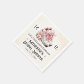 モノグラムのフローラ走ズシューズブライダルシャワー スタンダードカクテルナプキン (角)