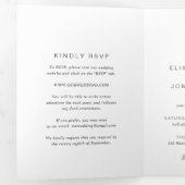モノグラムのブラック&ホワイトのエレガントな結婚式 三つ折り招待状 (内部最初)
