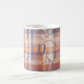 モノグラムのプライド紅葉ベージュのオレンジ色の紫 コーヒーマグカップ (中央)