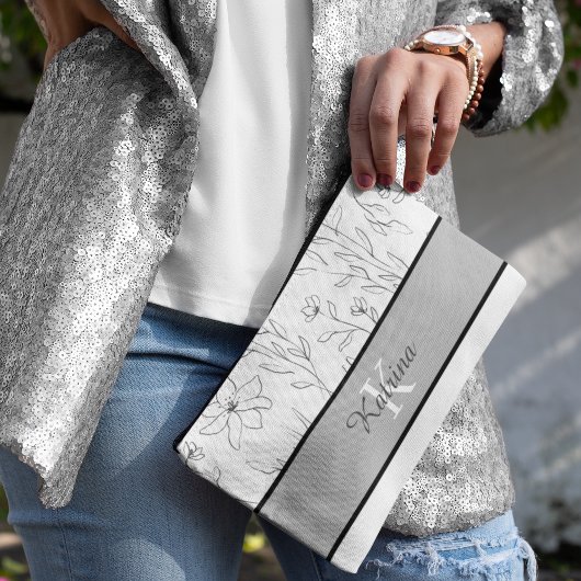 モノグラムのプリントカットソーバッグ アクセサリーポーチ