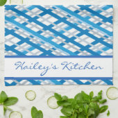 モノグラムのプレイド キッチンタオル (折り畳み)