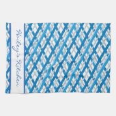 モノグラムのプレイド キッチンタオル (横)