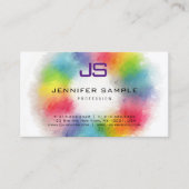 モノグラムのプロフェッショナルエレガントカラフルテンプレート 名刺 (正面)