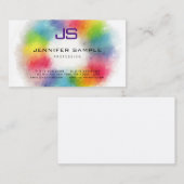 モノグラムのプロフェッショナルエレガントカラフルテンプレート 名刺 (正面/裏面)