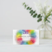 モノグラムのプロフェッショナルエレガントカラフルテンプレート 名刺 (スタンド正面)