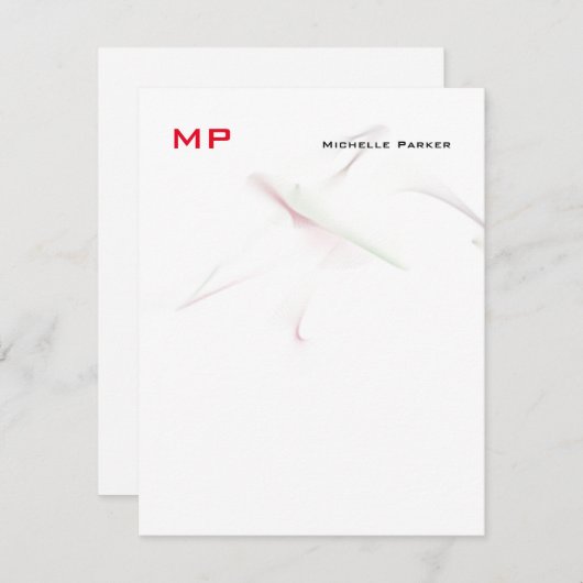 モノグラムのプロフェッショナル質素ミニマル主義者 ノートカード (正面/裏面)