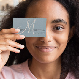 モノグラムのプロフェッショナル、リネンスカイブルー 名刺