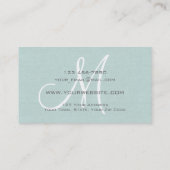 モノグラムのプロフェッショナル、青い線を貼り付け 名刺 (裏面)