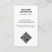 モノグラムのプロフェッショナル(QR)白とマットブラック 名刺 (裏面)