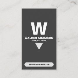 モノグラムのプロフェッショナル(QR)白とマットブラック 名刺