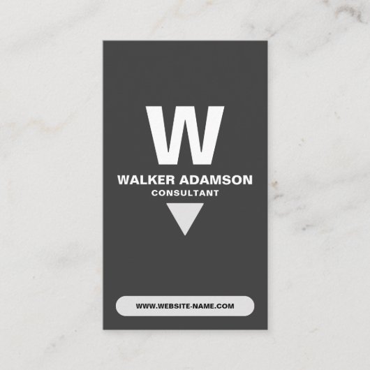 モノグラムのプロフェッショナル(QR)白とマットブラック 名刺 (正面)