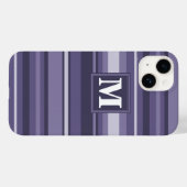 モノグラムのヘザー紫ストライプのケースメイトiPhone c Case-Mate iPhoneケース (裏面 (横))