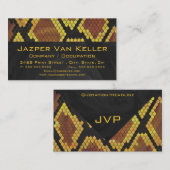 モノグラムのヘビブラウンおよび金ゴールドのプリント 名刺 (正面/裏面)