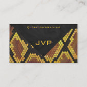 モノグラムのヘビブラウンおよび金ゴールドのプリント 名刺 (裏面)