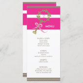 モノグラムのベビーのラッセル音のシャワーメニュー メニュー (正面/裏面)