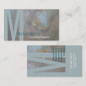 モノグラムのベージュターコイズのエンジニアリングの名刺 名刺 (正面/裏面)