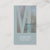 モノグラムのベージュターコイズのエンジニアリングの名刺 名刺 (裏面)