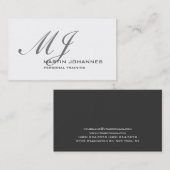 モノグラムのホワイトグレイパーソナルトレーナーモダン 名刺 (正面/裏面)
