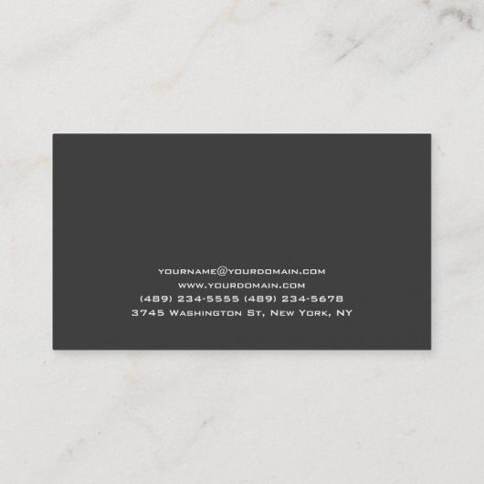 モノグラムのホワイトグレイパーソナルトレーナーモダン 名刺 (裏面)