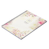 モノグラムのボヘミアのヴィンテージの水彩画のノート ノートブック (左側)