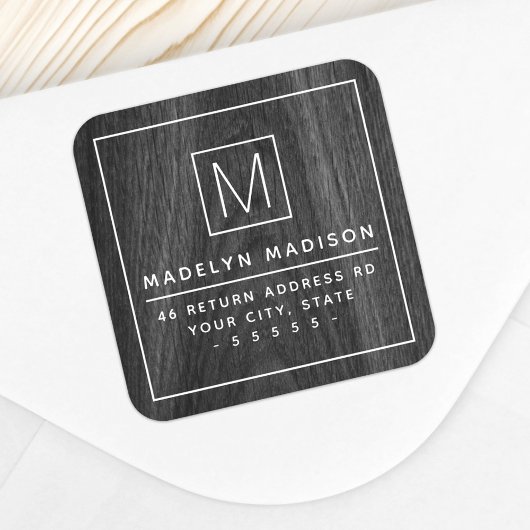 モノグラムのミニマリスト暗木粒子差出人住所 スクエアシール