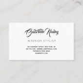 モノグラムのミニマルな白黒の書道 名刺 (裏面)